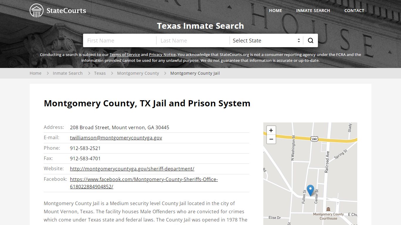 Montgomery County Jail Inmate Records Search, Texas - StateCourts